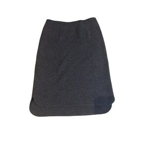 EILEEN FISHER PETITE Charcoal Grey Knit Midi Skirt Size PP